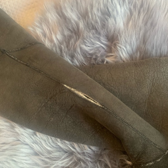 Helmut Lang Shearling Hooded Leather Coat Petite - Picture 7 of 10